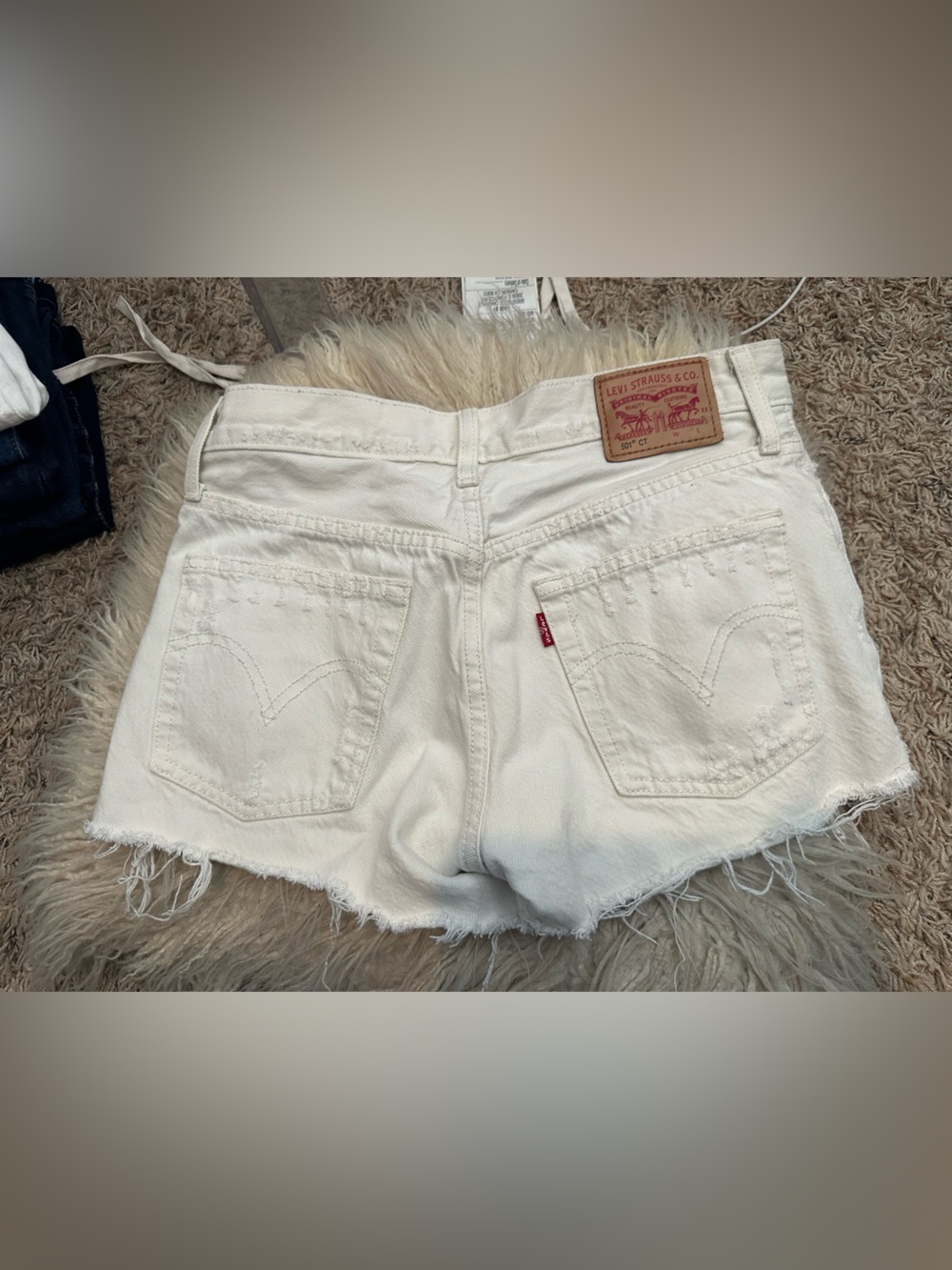 Levi's Off-White Denim Cutoff Shorts
